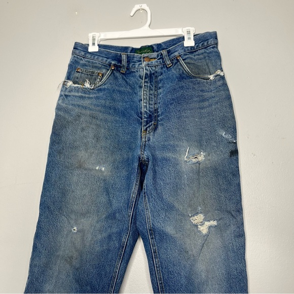 Scandia Woods Flannel Lined Worn Denim Jeans O - Picture 3 of 8